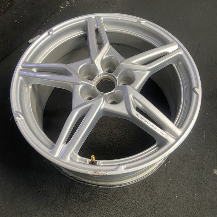 19" CORVETTE 20-22 front, , 5 spoke, gloss silver Original OEM Wheel Rim - View 7