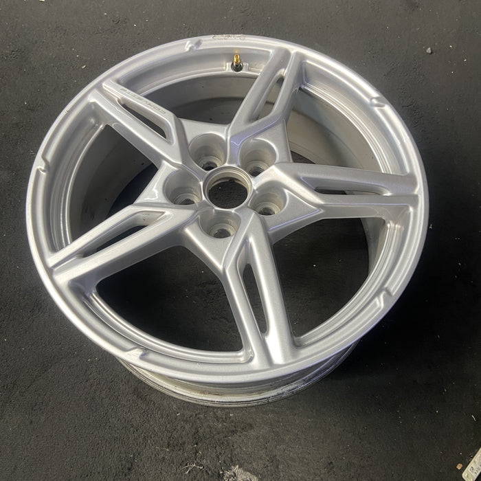 19" CORVETTE 20-22 front, , 5 spoke, gloss silver Original OEM Wheel Rim - View 8