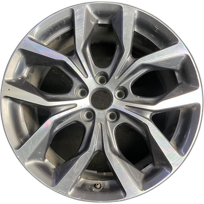 20" MDX 22 20x9 , 5 V spoke, machined Original OEM Wheel Rim - Front View