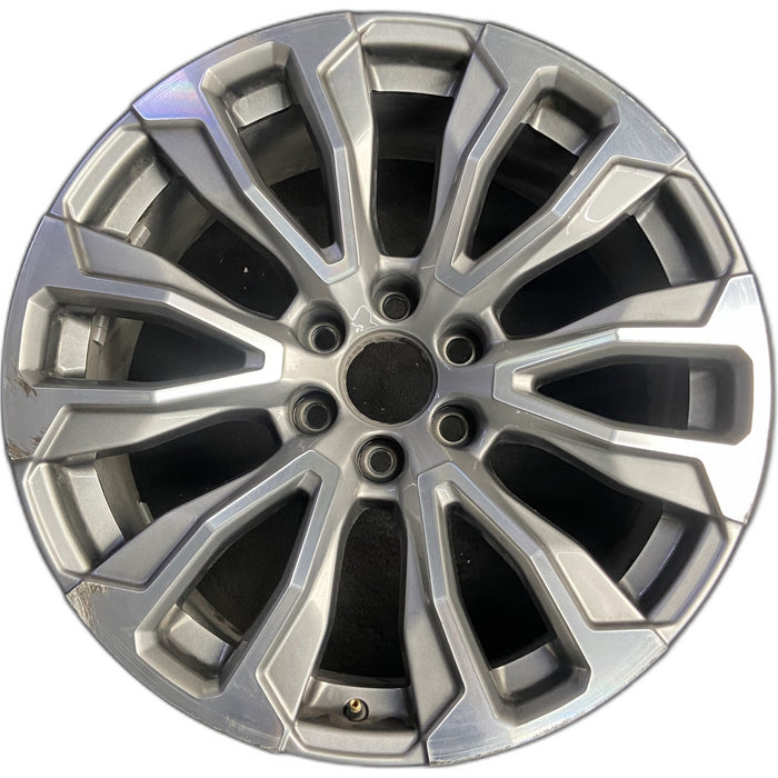 22" YUKON 21-24 22x9, 12 spoke, machined face with gray pockets Original OEM - Front View