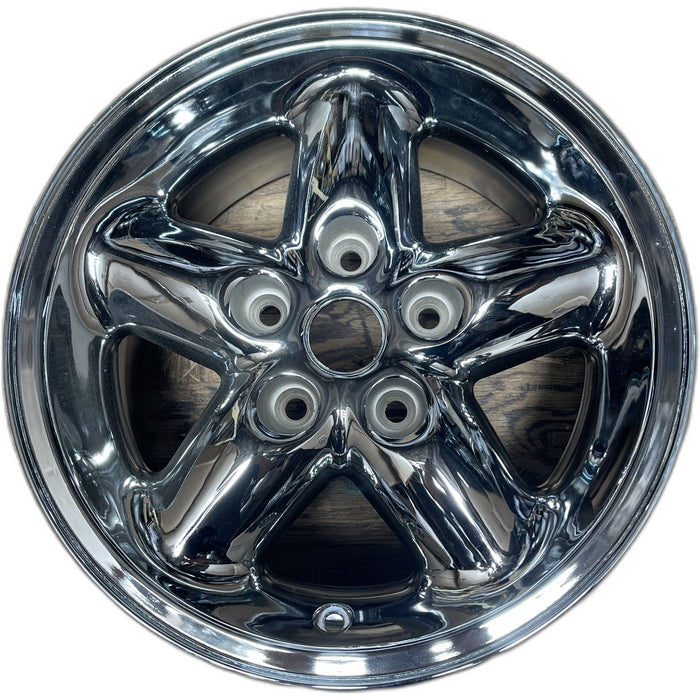 15" CHEROKEE 96 15x7, aluminum, 5 spoke Original OEM Wheel Rim - Front View