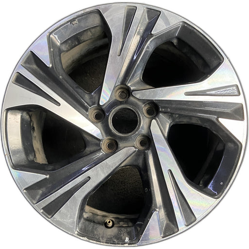 17" XV CROSSTREK 24-26 17x7 , , angled spoke, machined face with pockets - Front View