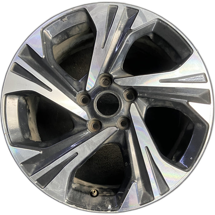 17" XV CROSSTREK 24-26 17x7 , , angled spoke, machined face with pockets - Front View