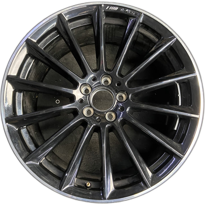 20" MERCEDES S-CLASS 24-26 223 Type , S500, 20x9, 14 spoke, machined black - Front View