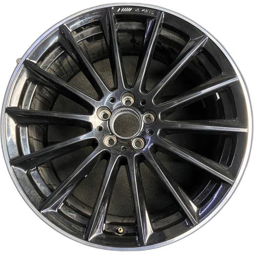 20" MERCEDES S-CLASS 24-26 223 Type , S500, 20x9, 14 spoke, machined black - Front View