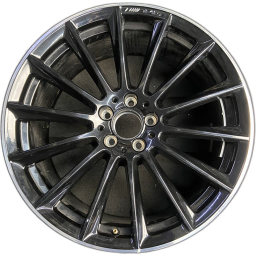 20" MERCEDES S-CLASS 24-26 223 Type , S500, 20x9, 14 spoke, machined black - Front View