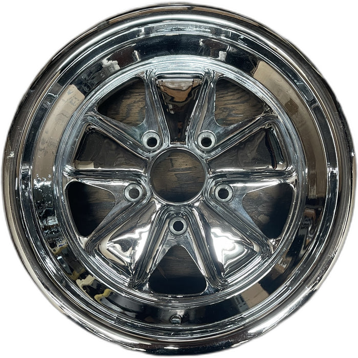 16" PORSCHE 911 72-90 16x7, black star Original OEM Wheel Rim - Front View