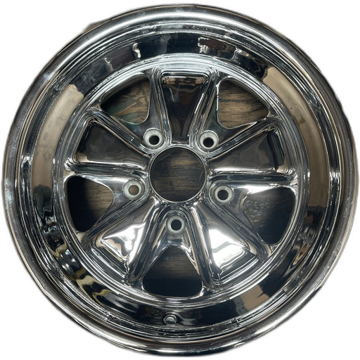 16" PORSCHE 911 72-90 16x7, black star Original OEM Wheel Rim - Front View