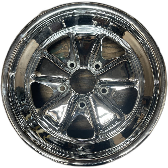 16" PORSCHE 911 72-90 16x7, black star Original OEM Wheel Rim - Front View