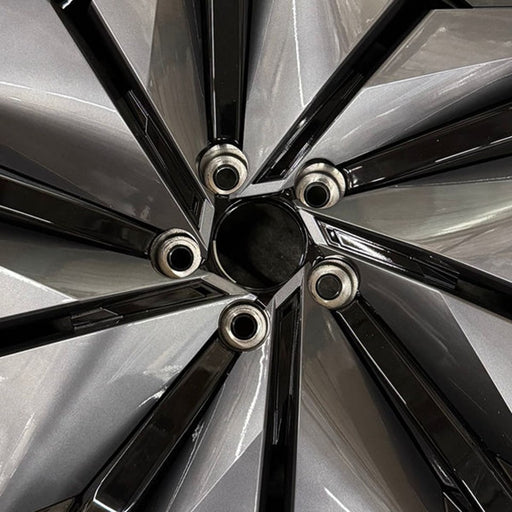 19" ARIYA 23-26 19x7.5, 10 spoke Original OEM Wheel Rim - BLACK SILVER - Angle View