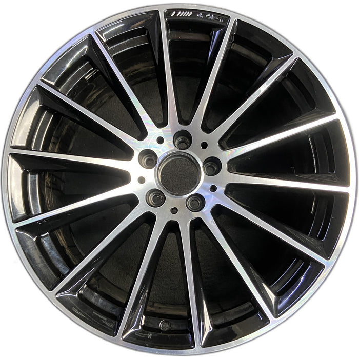 20" MERCEDES S-CLASS 21 223 Type , 20x9, 14 spoke, machined face with black - Front View