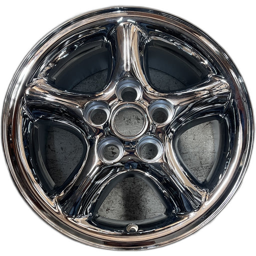 16" LAND ROVER 02 , alloy , 16x8 , 5 grooved spokes Original OEM Wheel Rim - Front View