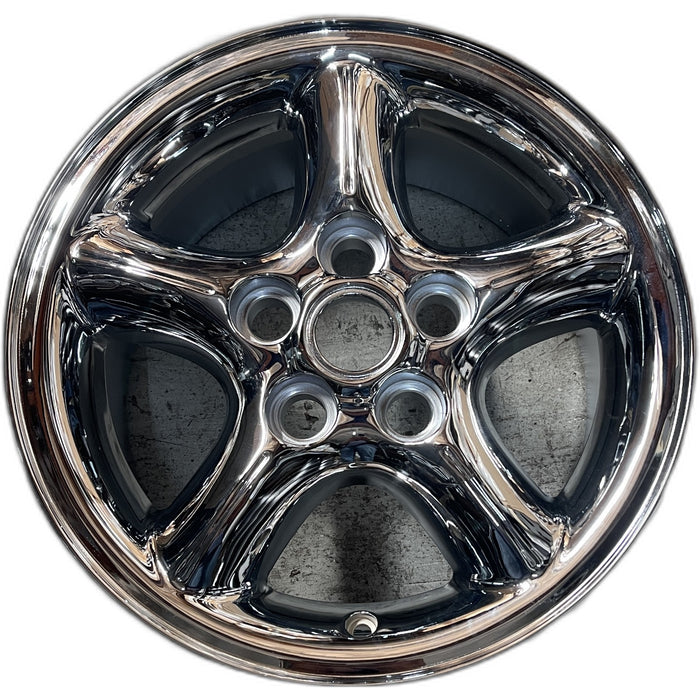 16" LAND ROVER 02 , alloy , 16x8 , 5 grooved spokes Original OEM Wheel Rim - Front View
