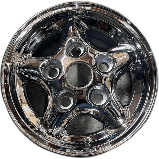 16" LAND ROVER 94-97 alloy , Defender 90 , 5 round spokes Original OEM Wheel Rim - Front View