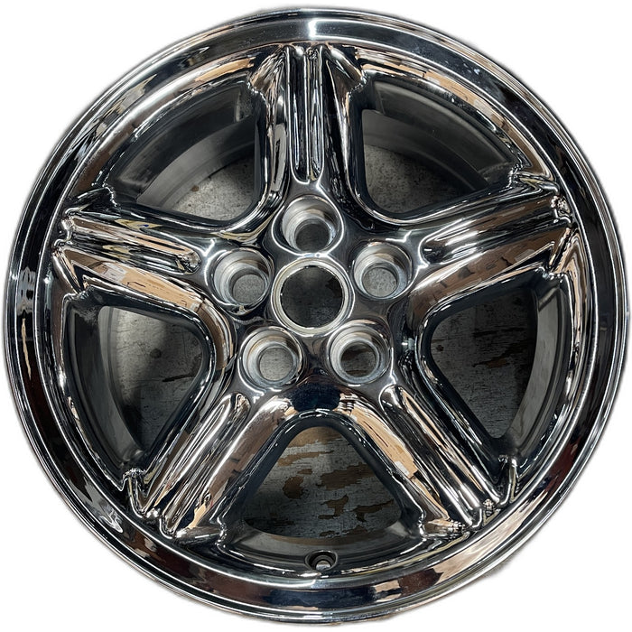 18" LAND ROVER 00-02 , alloy , 18x8, 5 fluted spokes Original OEM Wheel Rim - Front View