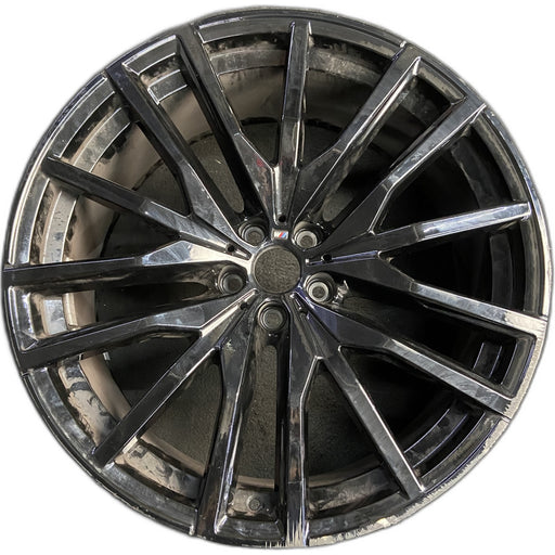 22" BMW X5 21-26 22x9.5, 15 spoke, black Original OEM Wheel Rim - Front View