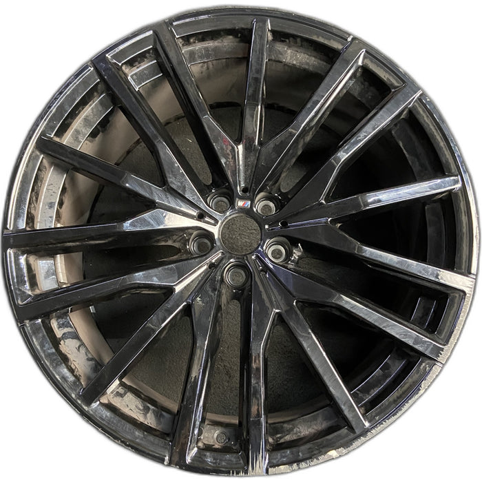 22" BMW X5 21-26 22x9.5, 15 spoke, black Original OEM Wheel Rim - Front View