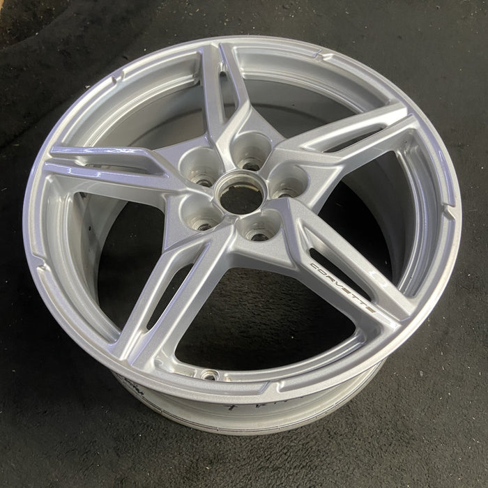 19" CORVETTE 20-22 front, , 5 spoke, gloss silver Original OEM Wheel Rim - View 7