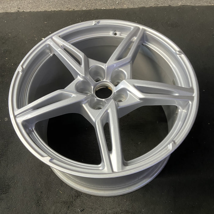 20" CORVETTE 20-22 rear, , 5 spoke, gloss silver Original OEM Wheel Rim - View 8