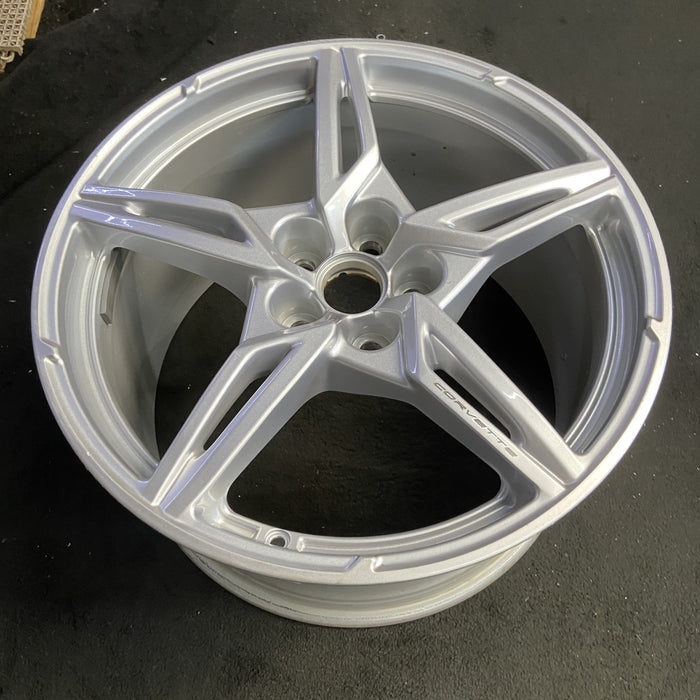 20" CORVETTE 20-22 rear, , 5 spoke, gloss silver Original OEM Wheel Rim - View 7