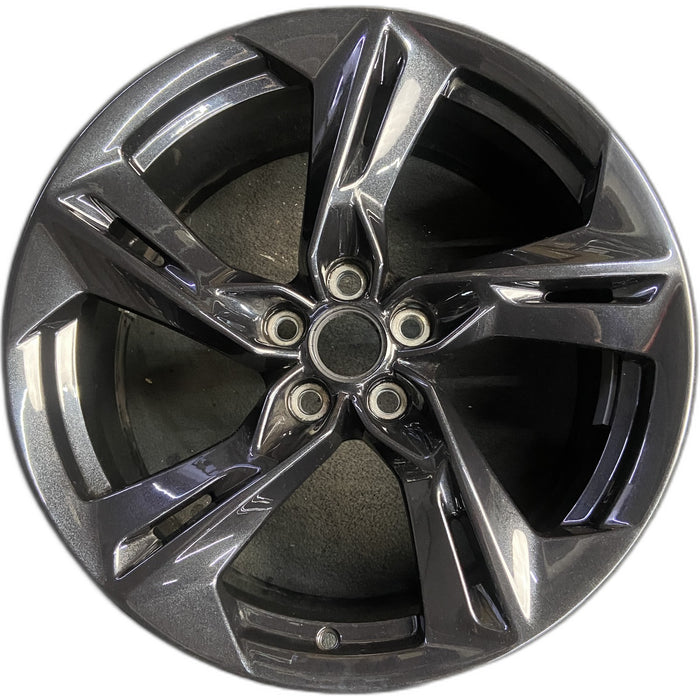20" CAMARO 19-24 20x8.5, 5 twisted split spoke, black Original OEM Wheel Rim - Front View