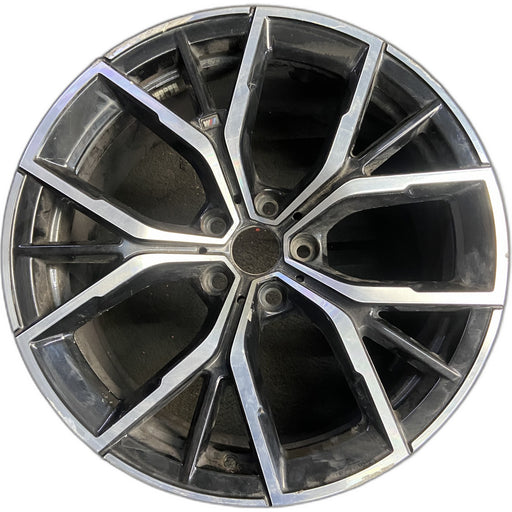 19" 530e 21-23 19x8, 5 Y spoke, silver black Original OEM Wheel Rim - Front View