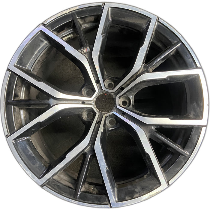 19" 530e 21-23 19x8, 5 Y spoke, silver black Original OEM Wheel Rim - Front View