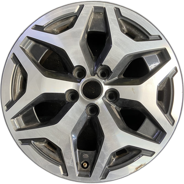 17" FORESTER 19-21 17x7, alloy, , machined face with pockets Original OEM Wheel - Front View