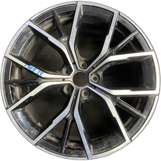 19" 530e 21-23 19x8, 5 Y spoke, silver black Original OEM Wheel Rim - Front View
