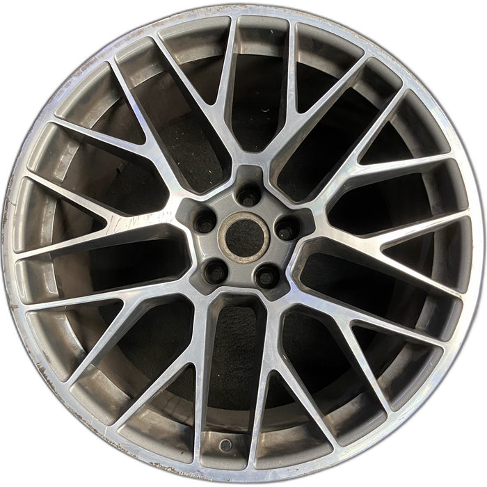 20" PORSCHE MACAN 15-16 20x10, 20 spoke, titanium finish Original OEM Wheel Rim - Front View