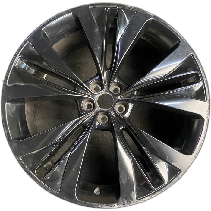 22" F-PACE 17-19 22x9 , 5 slotted spoke, black Original OEM Wheel Rim - Front View