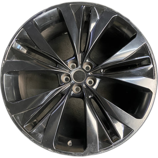22" F-PACE 17-19 22x9 , 5 slotted spoke, black Original OEM Wheel Rim - Front View