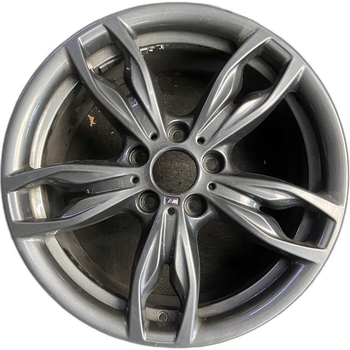 18" BMW 230i 17 18x7.5, 5 double spoke, lugs outside spoke, dark gray finish - Front View