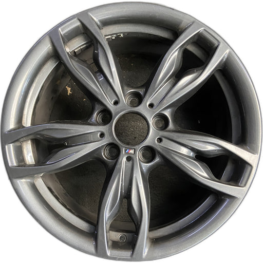 18" BMW 230i 17 18x7.5, 5 double spoke, lugs outside spoke, dark gray finish - Front View