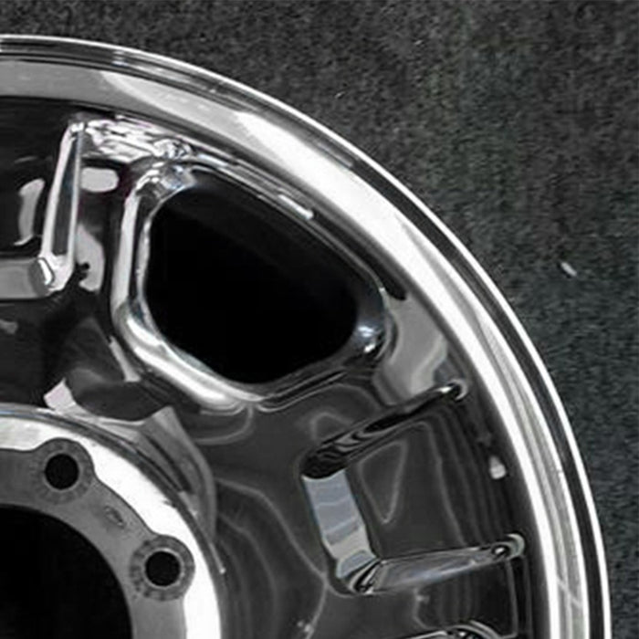 18" FORD F250SD PICKUP 05 18x8 , 5 spoke , steel, chrome Original OEM Wheel Rim - Close-Up Detail