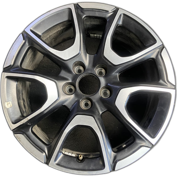 17" COMPASS 24 , 17x6.5, polished face with pockets, U spoke Original OEM Wheel - Front View