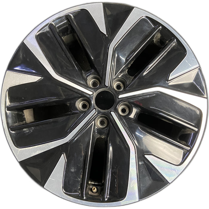 19" EV6 22-24 19x7.5 , black inlay Original OEM Wheel Rim - Front View