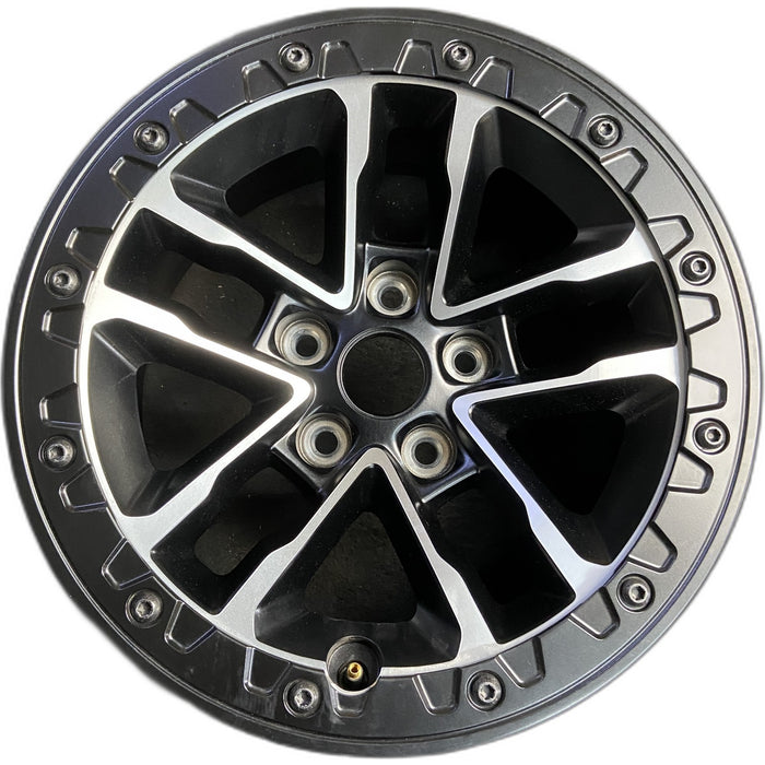17" WRANGLER 24 17x8, , machined face with black pockets Original OEM Wheel Rim - Front View