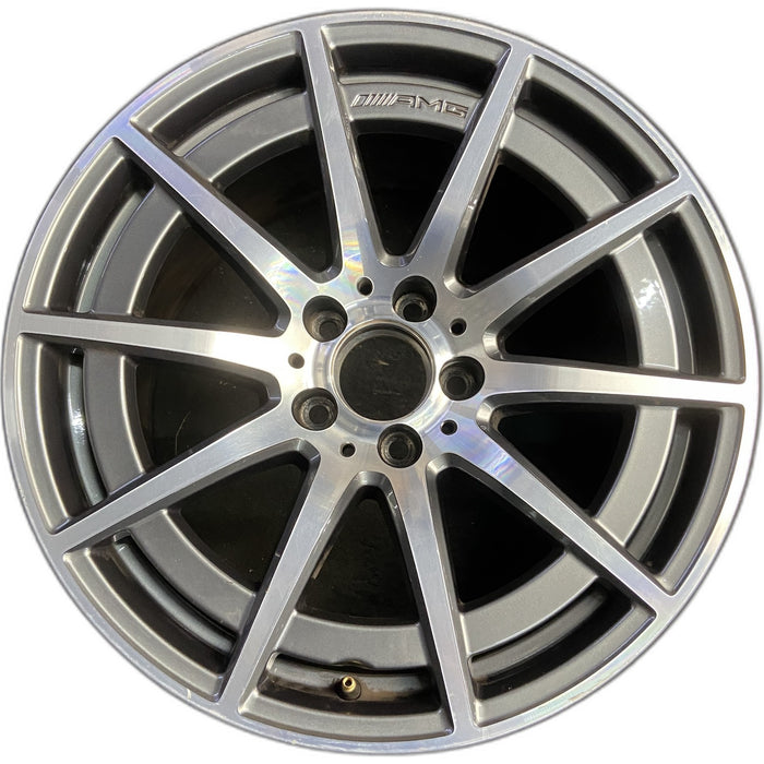 18" MERCEDES C-CLASS 20-21 205 Type, C63, Sedan, 18x10.5 Original OEM Wheel Rim - Front View