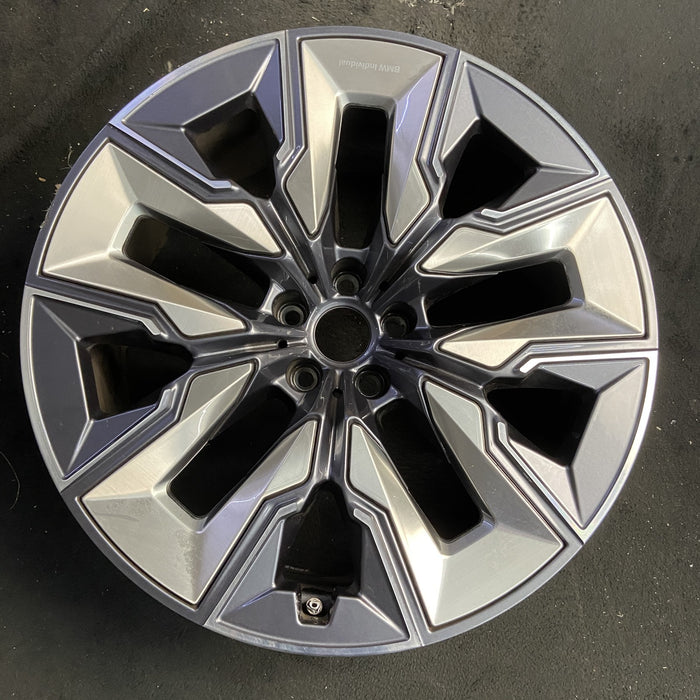 21" 750e 24-26 21x9, 5 spoke, V spoke, silver inserts Original OEM Wheel Rim - Additional View