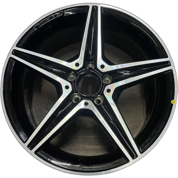 18" MERCEDES C-CLASS 15 205 Type, , C400, 5 spoke, 18x7.5, black accents - Front View