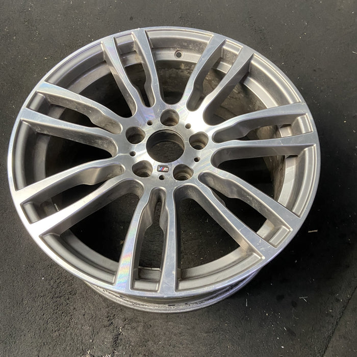 19" BMW 320i 12-13 , 19x8 , 14 spoke Original OEM Wheel Rim - MACHINED SILVER - View 8