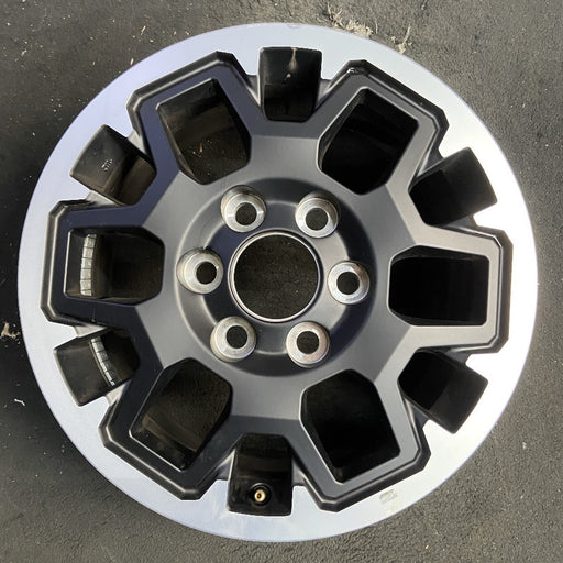 17" TACOMA 24 17x7.5 , black with machined outer lip Original OEM Wheel Rim - Front View