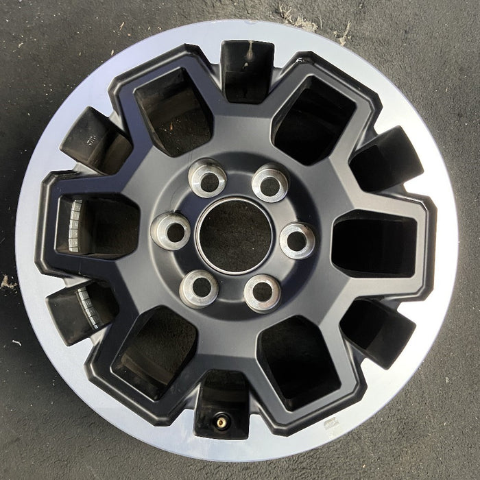 17" TACOMA 24 17x7.5 , black with machined outer lip Original OEM Wheel Rim - Front View