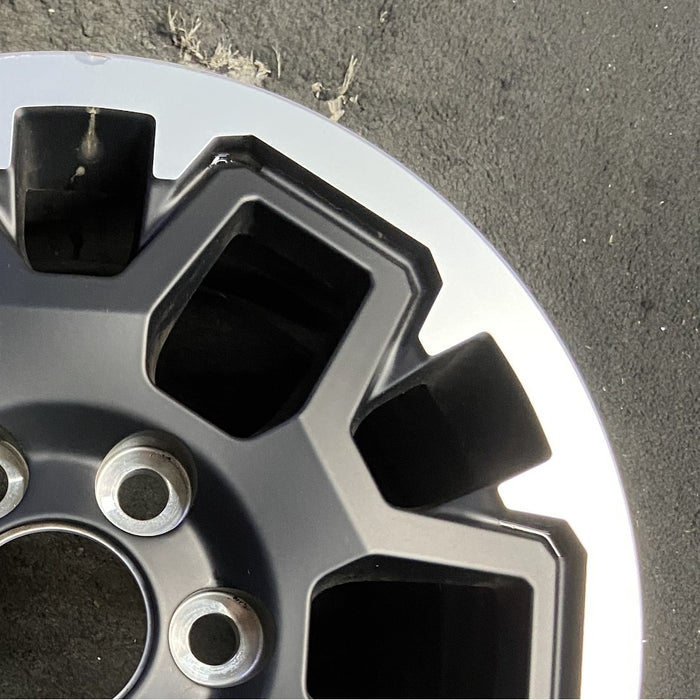 17" TACOMA 24 17x7.5 , black with machined outer lip Original OEM Wheel Rim - Close-Up Detail