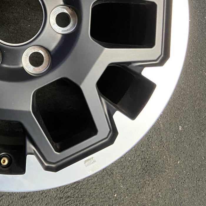 17" TACOMA 24 17x7.5 , black with machined outer lip Original OEM Wheel Rim - Back View