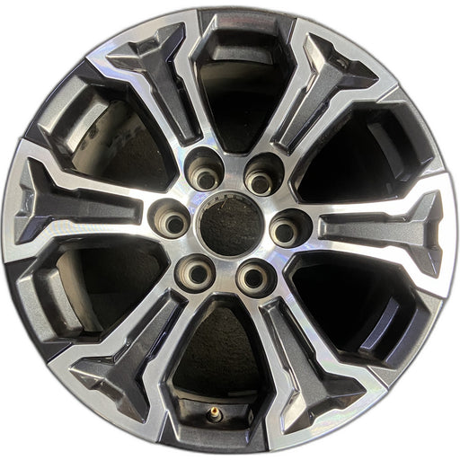 18" CANYON 23-25 18x8.5, Original OEM Wheel Rim - MACHINED CHARCOAL - Front View
