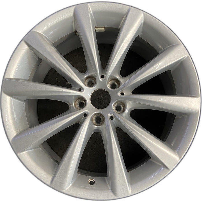 18" 640i GT 18-19 18x8, 5 spoke, Original OEM Wheel Rim - SILVER - Front View