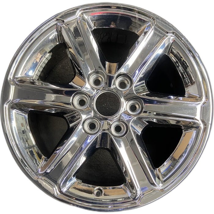 18" FORD F150 PICKUP 24-26 18x7.5, Original OEM Wheel Rim - CHROME - Front View