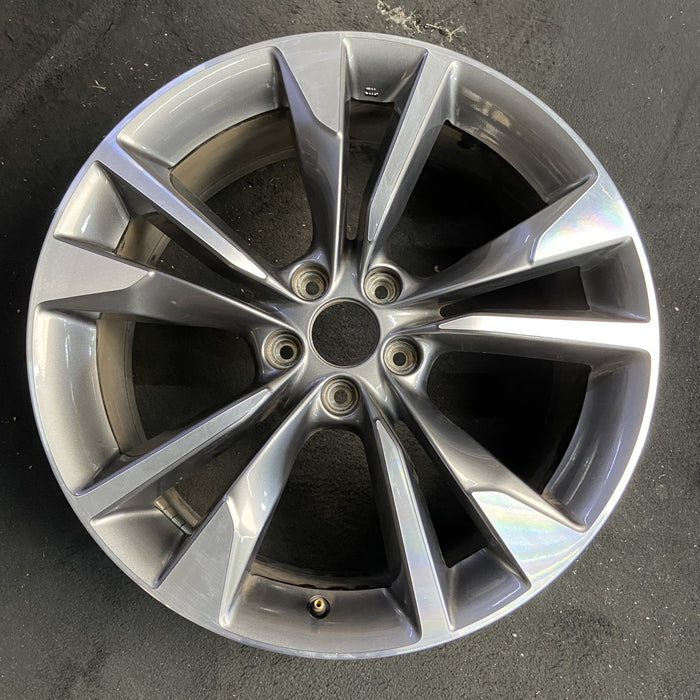 20" INFINITI QX60 22-26 20x8 , 5 V spoke Original OEM Wheel Rim - MACHINED GREY - Additional View